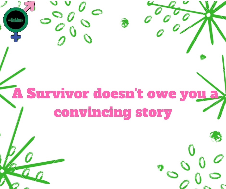 NoMore234NG's tweet photo. A survivor of attempted rape or actual rape doesn't owe anyone a convincing story.
__
Victims shouldn't be victimised when they break the silence. They should be applauded for their courage not bullied back into Silence!
#notstandingdown #justice #speakoutagainstrape #timeisup https://t.co/vaeIryic9p