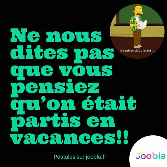 joobla_fr's tweet photo. Hello, à ce qu'il parait c'est la rentrée ! https://t.co/lt40bQvjQY https://t.co/2o9lV8huZi