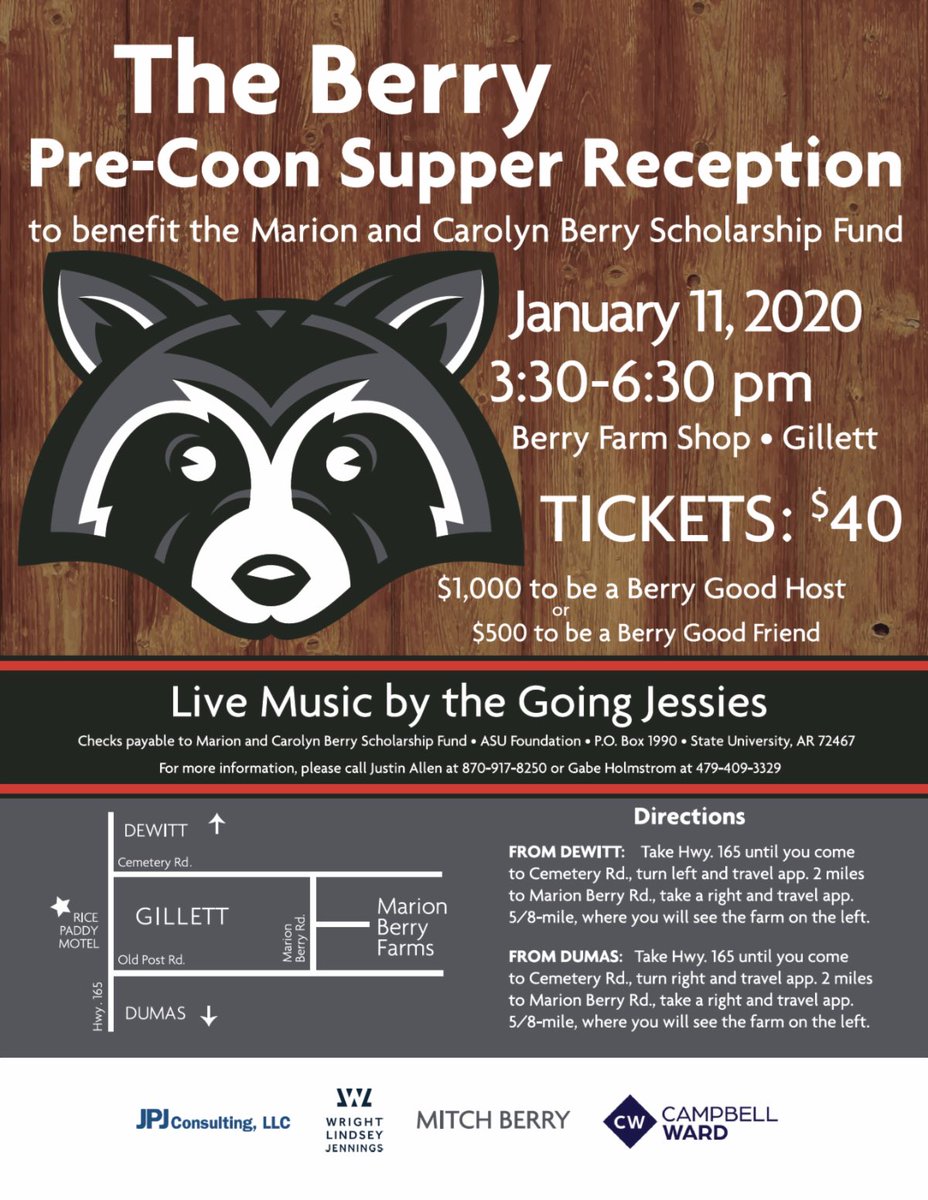This Saturday. Also, as of this morning there are only 43 tickets to the Coon Supper left. Call Larry Bauer to get yours today! #ARCoon #arpx #ASU