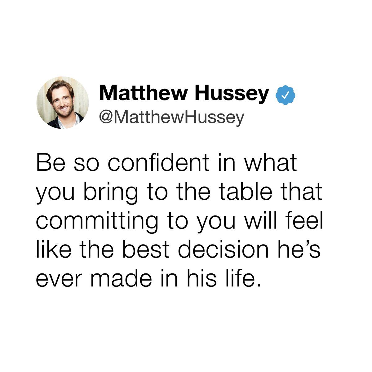 Matthew Hussey on Twitter: "What do you bring to the table? Tell me in the  comments. https://t.co/HEb2rtvl0U" / Twitter