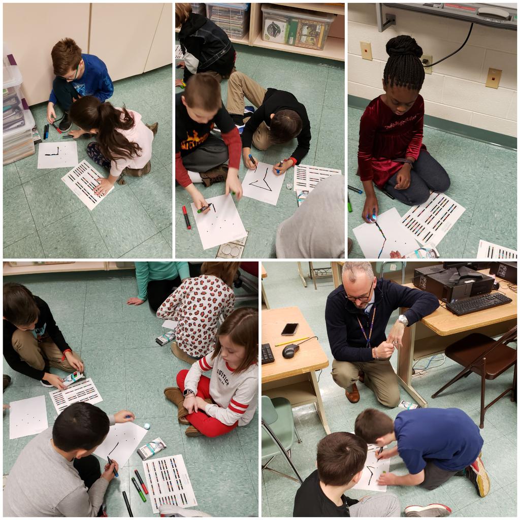 STEMISTHEGLUE's tweet photo. A marvelous way to start the week is having gr. 3 students working with robots and discussing bugs and algorithms! @BMRStrong https://t.co/5OlqvMdkfp