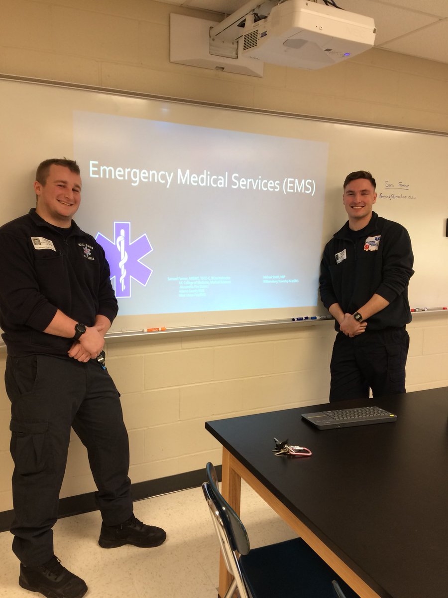 HollyLowden's tweet photo. Thanks to Sam and Mike AHS ‘16 for sharing their healthcare expertise with AHS HBS students!  @AHS_ScienceDept @AndersonRedskin https://t.co/BiUrwPCWel