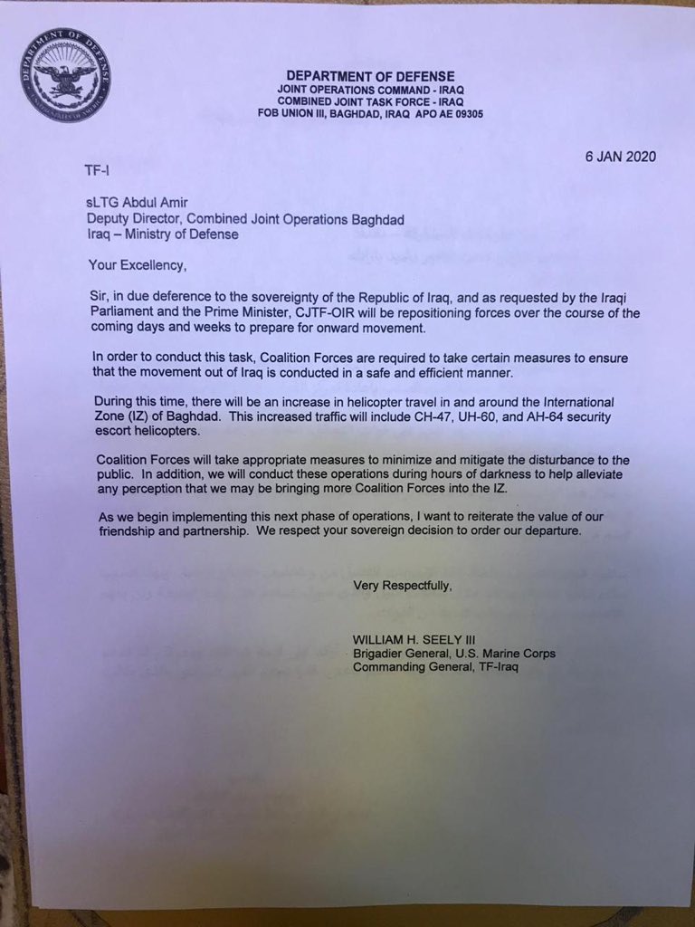 Lord Abraham Mutai Usa Has Just Sent A Letter To Iraq Saying They Are Ready To Withdraw Their Troops In Respect To The Parliament Vote They Have Confirmed That They Lord Abraham Mutai Usa Has Just Sent A Letter To Iraq Saying They Are Ready To Withdraw Their Troops In Respect To The Parliament Vote They Have Confirmed That They