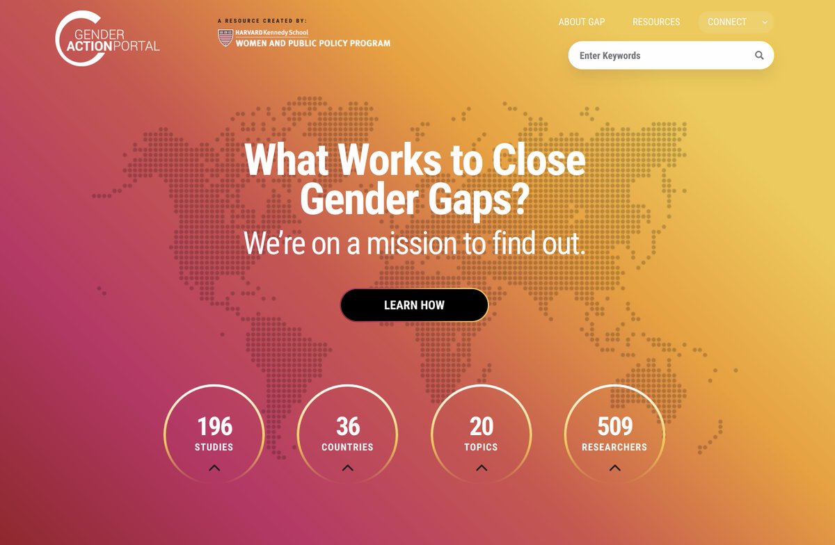 The #GenderActionPortal, a resource created by @Kennedy_School 's @wappphks, translates evidence-based research into insights for policymakers. Explore the research and learn how you can help close gender gaps at gap.hks.harvard.edu