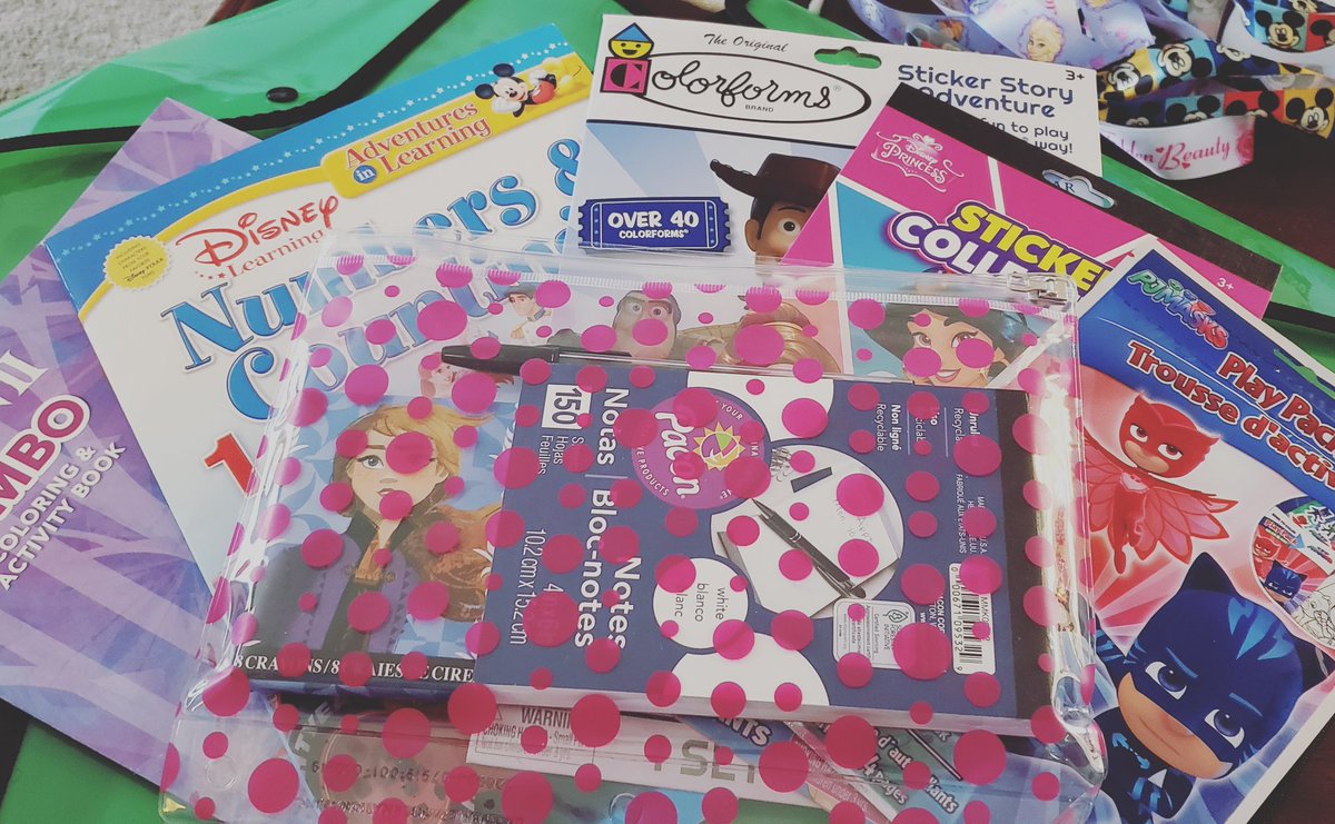 Mickey_4_Minnie's tweet photo. Putting together busy bags for the airplane and hotel room, full of #disney fun at #DollarTree prices. Coloring books, sticker stories, play packs, blank notebooks, crayons. Everything you need! https://t.co/OE27aZMhz5