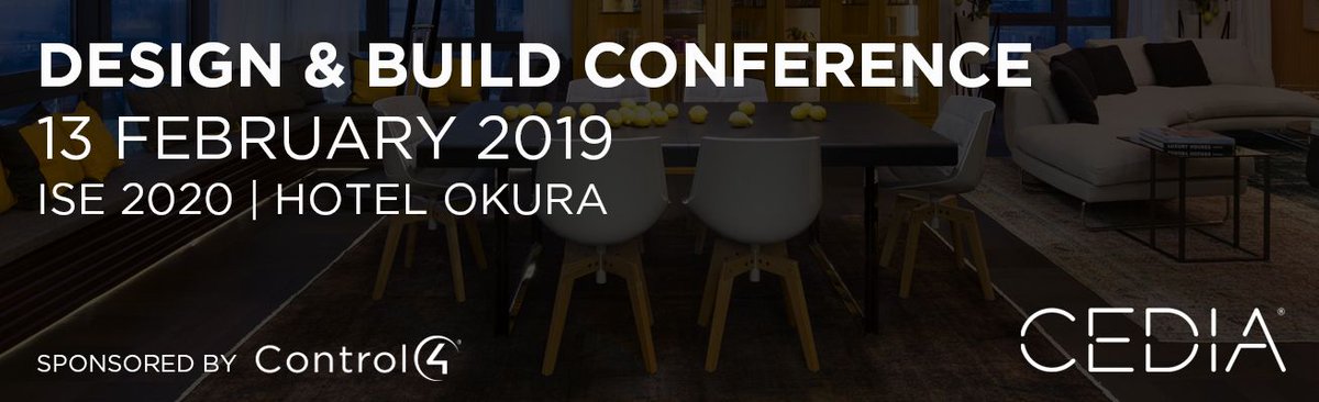 We are pleased to announce <a href="/Control4/">Control4</a> as sponsors of our Design &amp; Build Conference at ISE 2020 - an exclusive event for architects and interior designers to find out about the smart home installation industry buff.ly/33Q1zGa 

#ISE2020 <a href="/ISE_Show/">ISE</a> <a href="/BIIDtalk/">BIID</a> <a href="/RIBA/">Royal Institute of British Architects</a>