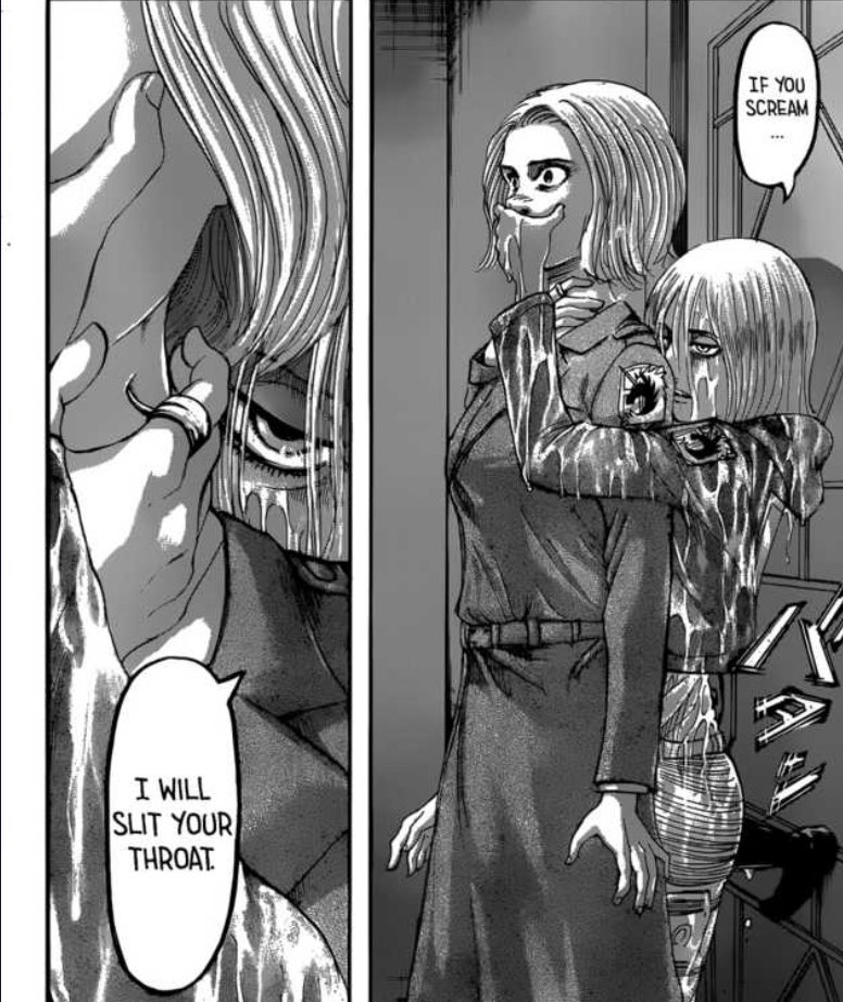 fushiguroho's tweet image. not to be horny but annie could quite literally destroy me and i’d be happy