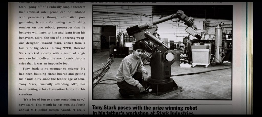 Movie Details Iron Man 08 You Can See The Original Version Of Dum E In A Newspaper Article Built When Tony Was Just 17 Movie Details Iron Man 08 You Can See The Original Version Of Dum E In A Newspaper Article Built When Tony Was Just 17