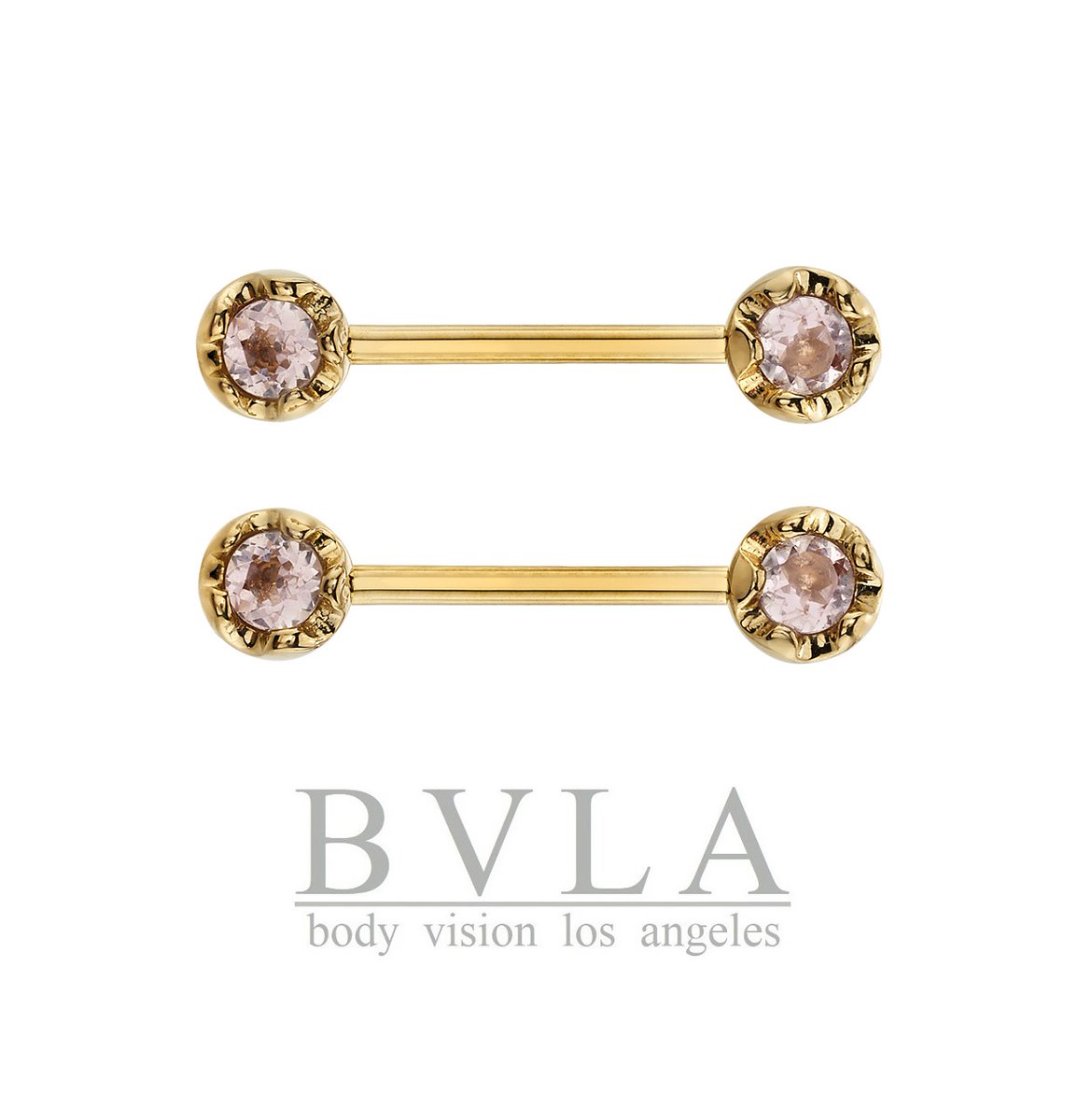 Tulip Nipple Barbells with Morganite!
sku# 07-0219