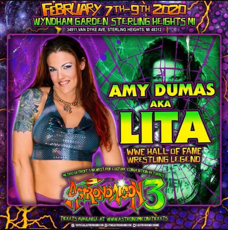 MNEGermany's tweet image. #WWEHallOfFame Wrestling LEGEND #Lita will be joining us at #Astronomicon! Meet her in February 7th-9th in #SterlingHeights #Michigan at the Wyndham Garden Hotel. Tickets and VIP Passes Astronomicon.com #Astro #Astro3 #ComicCon #FanExpo #PopCulture #WWE #Wrestling #Horror