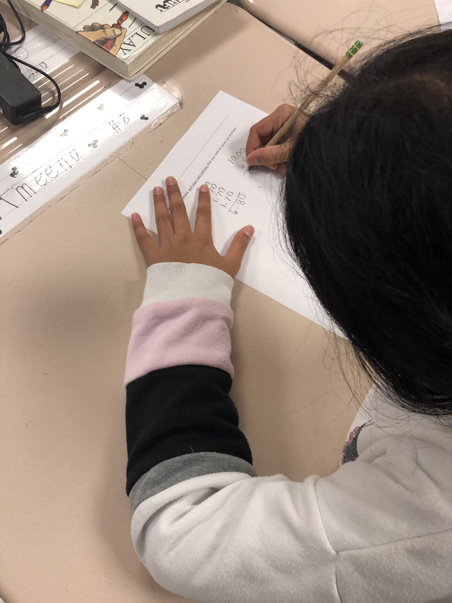 Using a CRA assessment for multiplying decimals that I learned about at my @math_solutions training last month. Students use concrete, representational,  and abstract methods to solve a word problem. @LCPS_Math