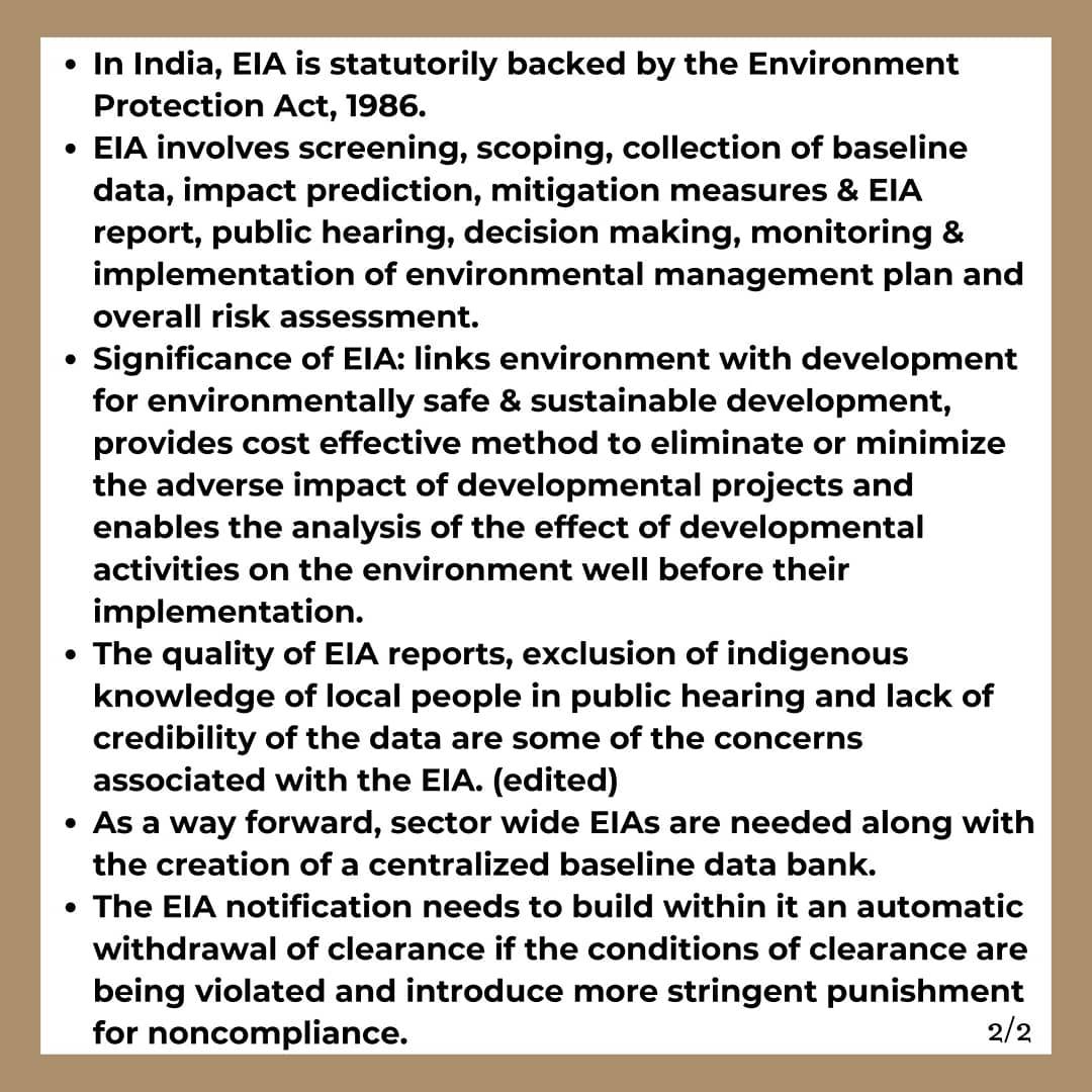 drishtiiaseng's tweet photo. This TTP is about Environmental Impact Assessment in India. It discusses the process and significance of EIA.
Read More:
https://t.co/SMSfSWEcvn
#EnvironmentalImpactAssessment #EIA #UPSCToThePoint #UPSCMains #DrishtiIASEnglish https://t.co/bhaQjS9VfB