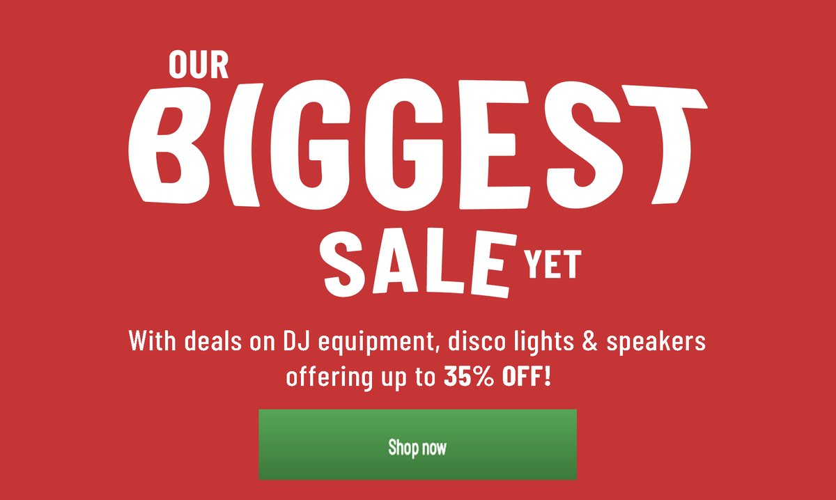 It's January - and there's never been a better time to stock up on some DJ lights, extra smoke fluid or a new speaker bag. Explore our whole variety of items on sale over on ElectroMarket: electromarket.co.uk/sale