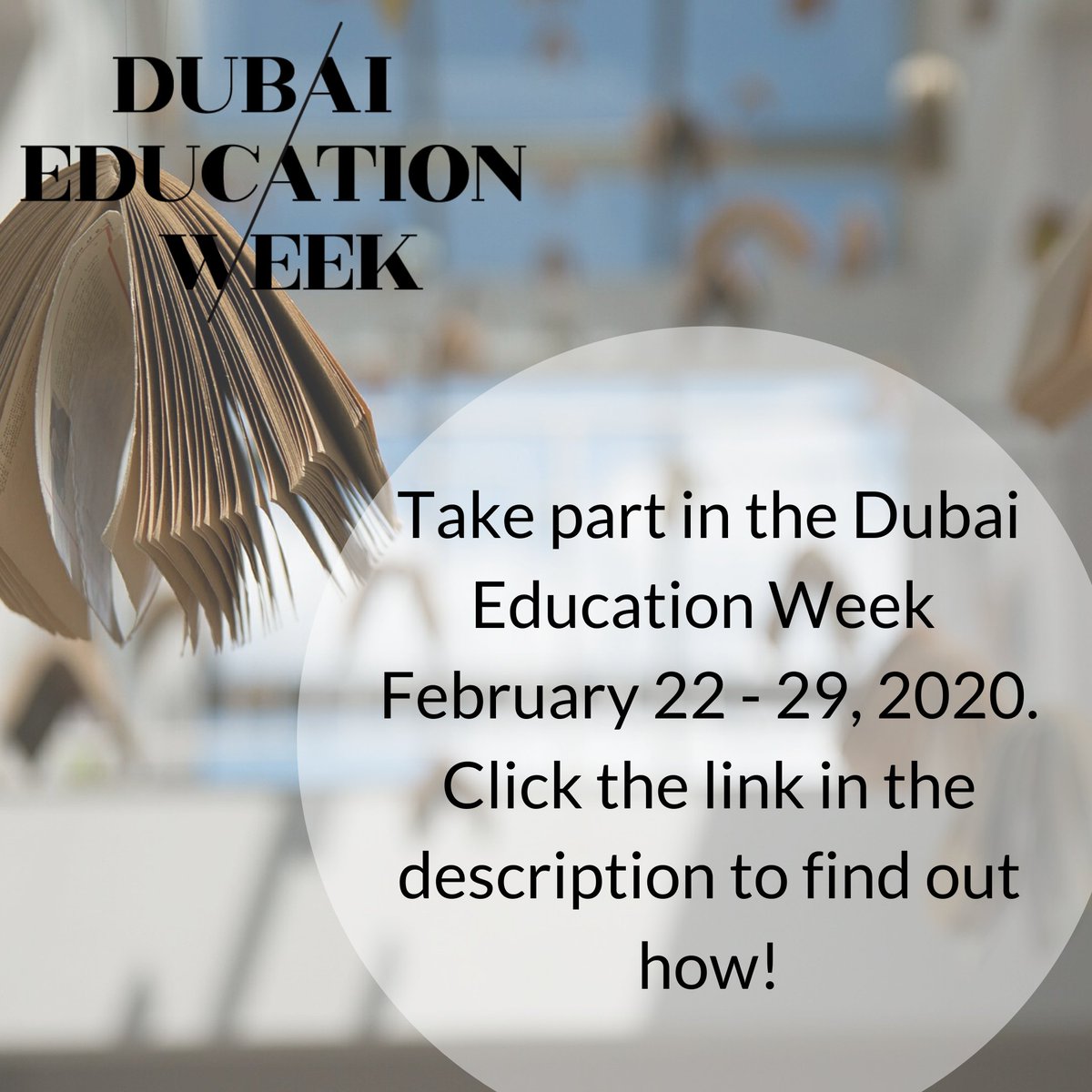 Feb 22-29, 2020 will mark the 1st annual Dubai Education Week. 
Get involved at dubaieducationweek.com !
#DXBEduWeek #middleeastmaths2020 #FinnishEduExpo2020 #Collabuae #EduTwitter #EduTwitterUAE #TeachUAEChat #EdChatMENA #gessdubai2020 <a href="/teachmiddleeast/">Teach Middle East Magazine</a> <a href="/EduHouseFinland/">Education House Finland</a>