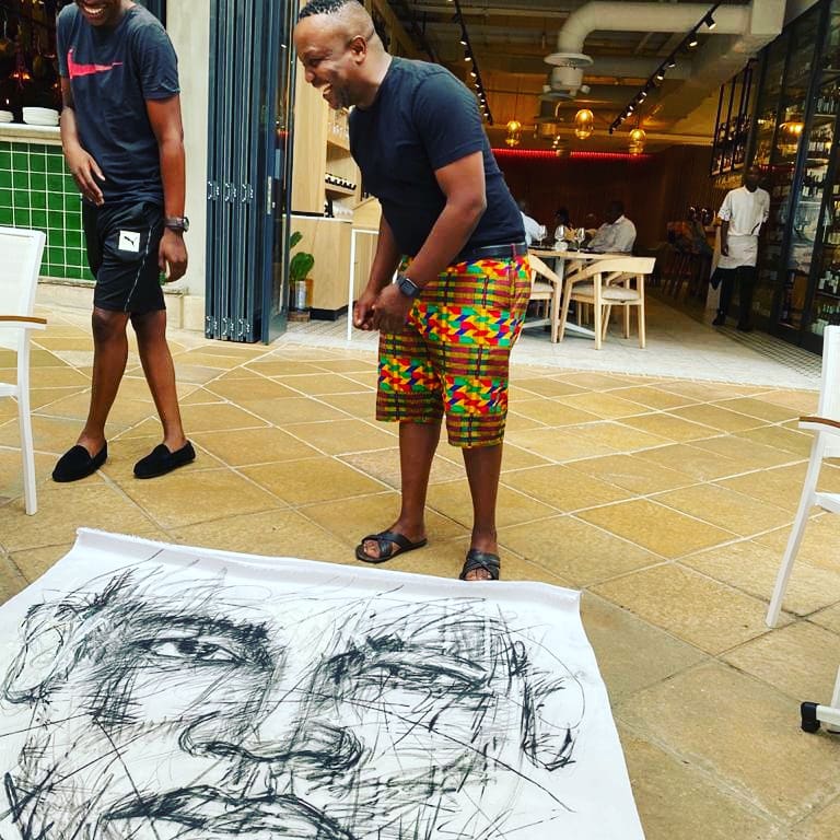 MajaShane's tweet photo. #WeBuyLokkal Bought my first artwork in 2020 from  @ennockmartZA, the famous coffe artist and owner of The Shack Art Studio in Sasolburg. Ennock is a self taught visual artist who has partnered with Riccoffy to be their brand ambassador. #TeamPlayHard #TeamWorkHard https://t.co/rMHXwH1ZTi