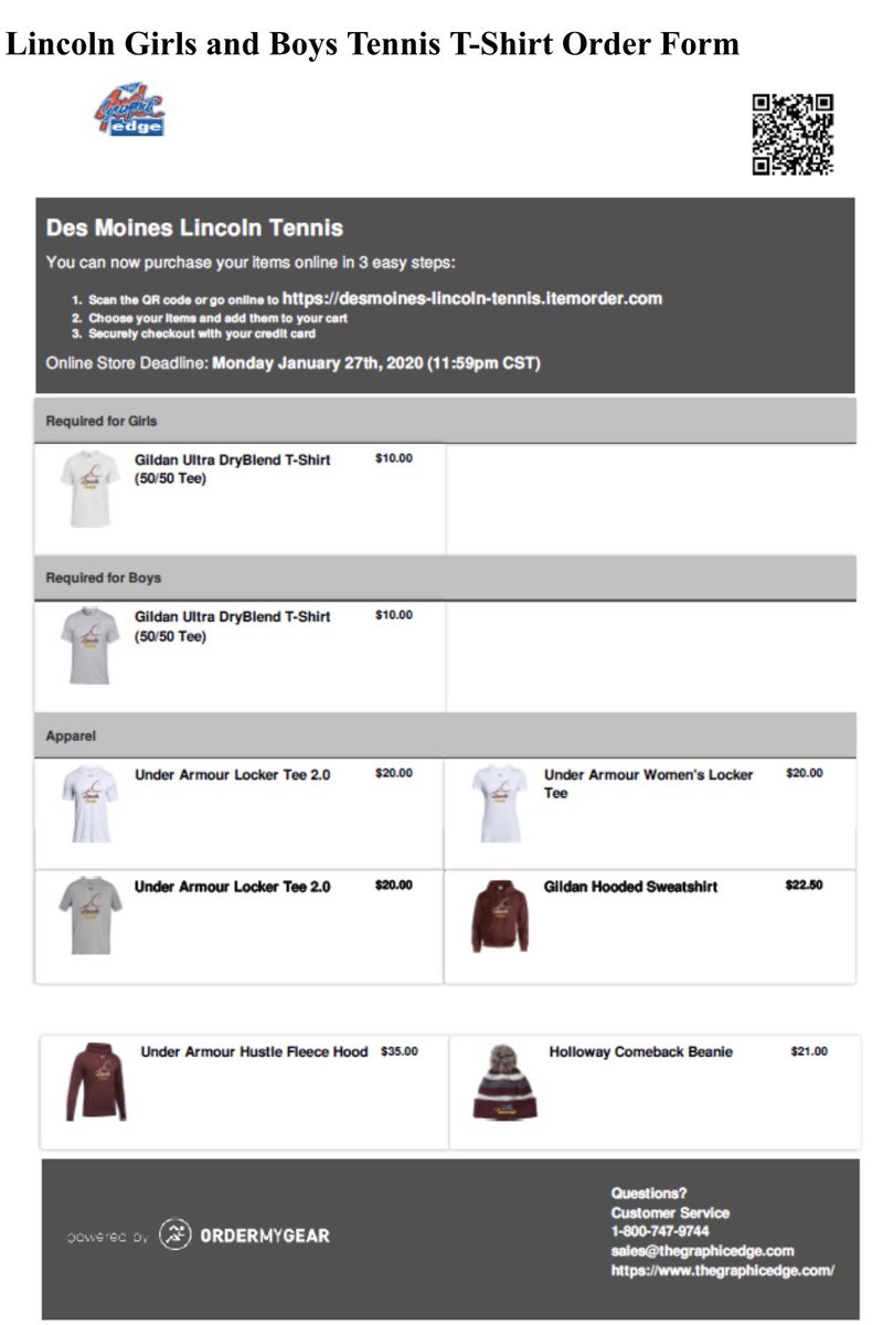 For any boys wanting to play tennis this upcoming Spring, go and purchase your shirt from this website. Other apparel is available as well! 🎾🔥