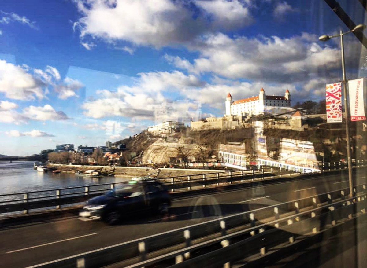 coffeesvassa's tweet photo. Bratislava! My beautiful view from the bus yesterday, on the way from Vienna to Bratislava airport. (Flew to London from here.) A guy sitting next to me also asked me whether we were in Slovakia or Slovenia. #americansineurope #hoponthebusgus https://t.co/XKNjo1pW6E