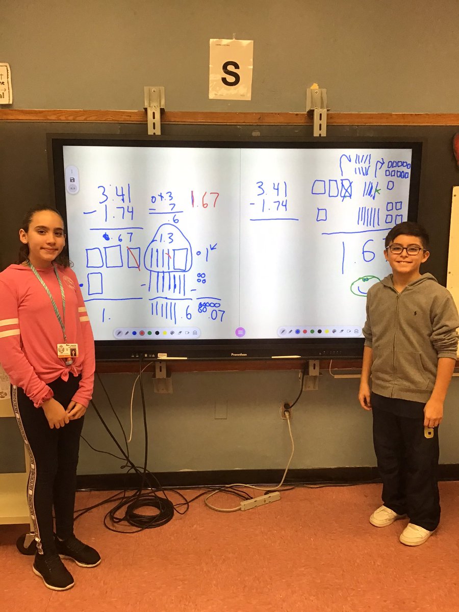 MLeeCrew10's tweet photo. Subtracting decimals using base ten blocks and drawings. @ProfDavidWalker @LindenSchoolsNJ @LPS_Mathematics @MagsZuc https://t.co/3MyWAMvoc2