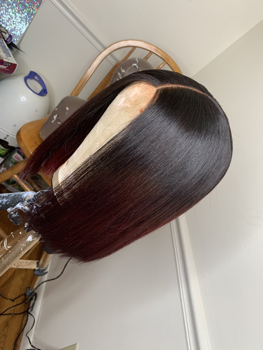 damonin_'s tweet image. Hand stitched blunt cut bob closure unit by DNEAL 🥰 #shawu #raleighhair #closureunit