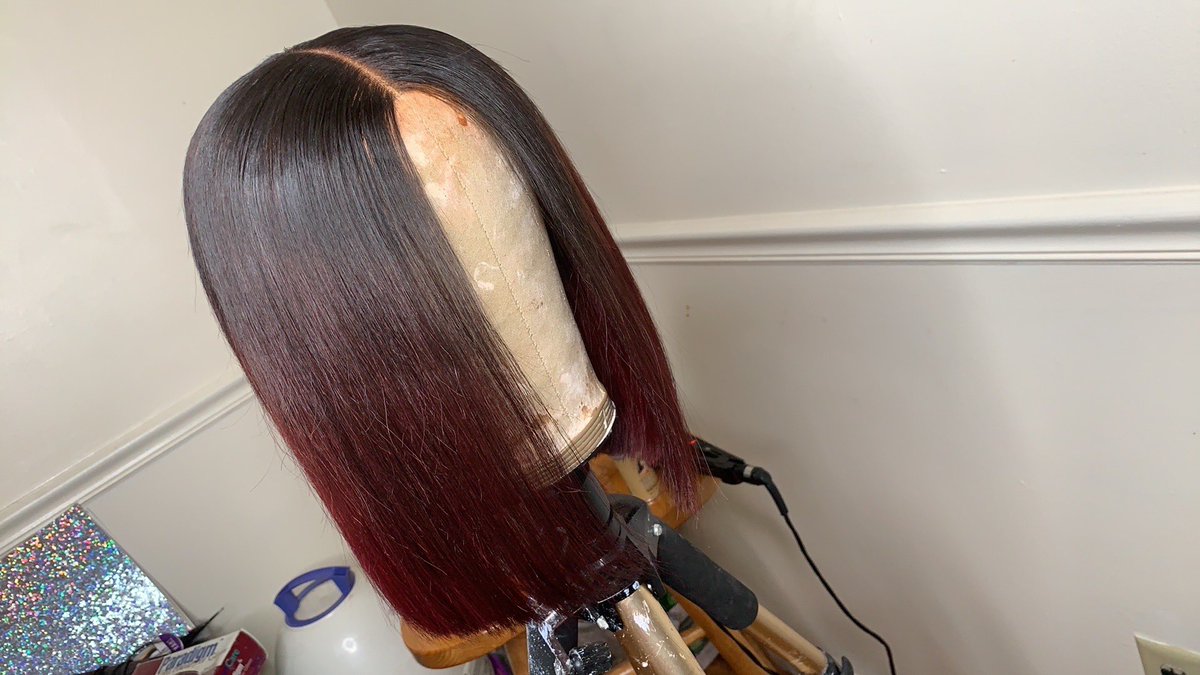 damonin_'s tweet image. Hand stitched blunt cut bob closure unit by DNEAL 🥰 #shawu #raleighhair #closureunit