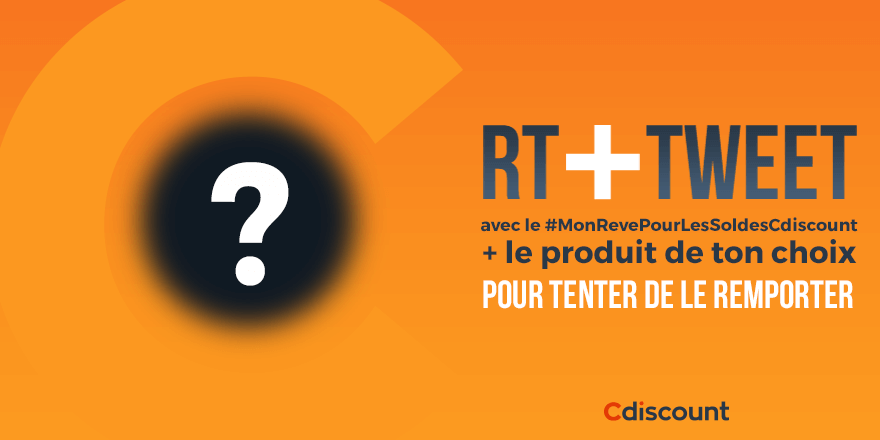 🎁 #Concours

👉 Les soldes arrivent mercredi ! Tentez de remporter le produit de vos rêves avec le #MonRevePourLesSoldesCdiscount ➡ bit.ly/2yhR1Qa

🔸 Pour tenter votre chance : 
RT + Tweet avec le hashtag + le produit de votre choix

TAS 13/01