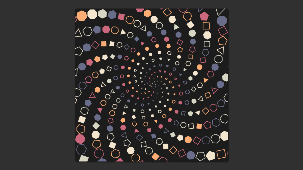 Polygons are now ejected from the central point.