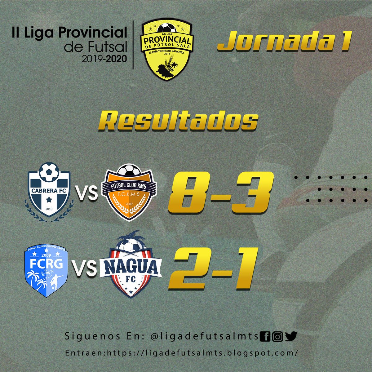 asofutmats's tweet photo. Finalizó con éxitos la primera jornada de la @ligadefutsalmts 2019/2020.

Aquí les dejamos los Resultados y Clasificación.

#somosligadefutsalmts #Asofutmats https://t.co/B7F67OLrkA