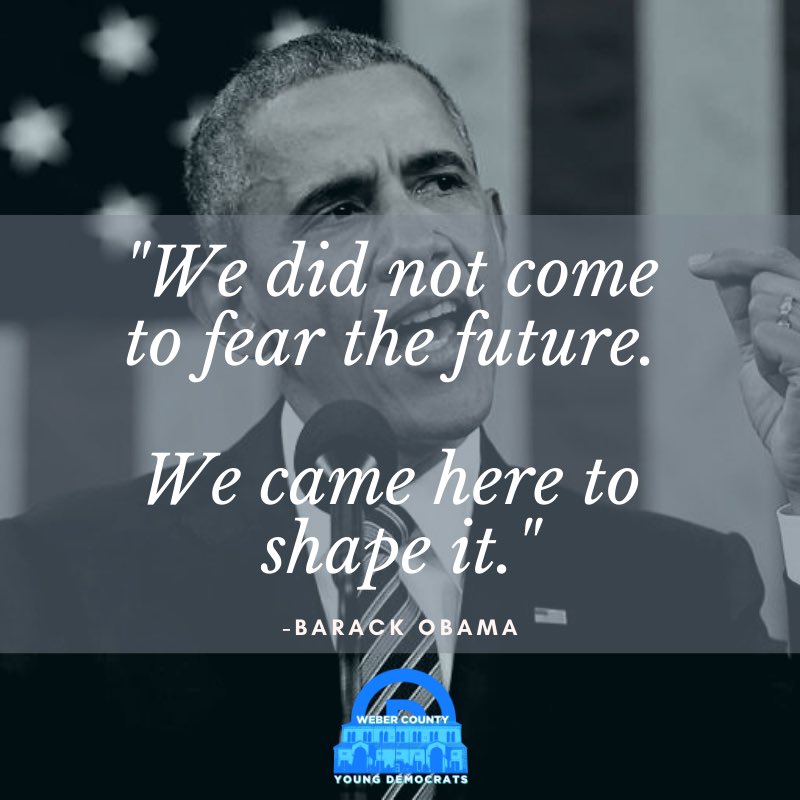 Weber_YoungDems's tweet photo. “We did not come to fear the future. We came here to shape it.”
- Barack Obama 🇺🇸
#MotivationMonday #weberpol #utpol #utdems https://t.co/cVnu3MTJtE