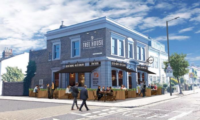 There is to be internal and external refurbishments to the existing Treehouse pub in #Barnes, #London. This will provide up to approximately 60 covers, servery and kitchen.

Project ref:12471038 ow.ly/D68K50xObz8
(Image source - Starpubs)