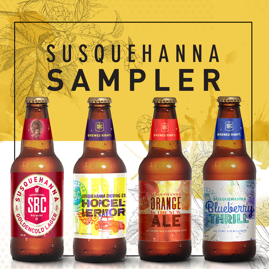 SBCbeer's tweet photo. Pick up our #Winter 2019 #BeerSampler and enjoy a selection of our most popular #brews!

This sampler contains three bottles each of Blueberry Thrill, Orange is the New #Ale, Goldencold #Lager, and Hopcellerator.

Pick up our sampler today wherever you buy good #beer. #NEPA https://t.co/HbzzdM4Imc