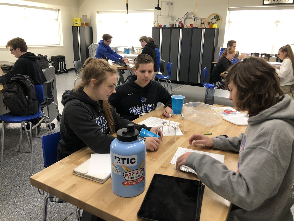 STEM2UYP's tweet photo. @LutheranCougars @PLTWorg POE is off to a great start with the Day 1 Cups Up Challenge!  Lots of critica thinking and reconnecting to concepts in IED. https://t.co/43YqzAUSvw