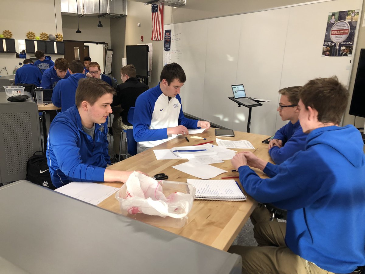STEM2UYP's tweet photo. @LutheranCougars @PLTWorg AE has launched for the first time at LHS!  Students are already engaged in a Day 1 challenge to begin their exploration of Aerodynamics and vehicle stability. https://t.co/5VRso8ND3W