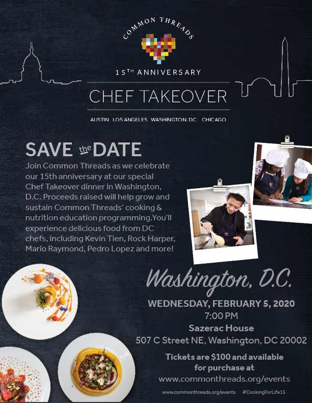 FeroxStrategies's tweet photo. Join @MsCEAntelo at Common Threads’ 15th Anniversary to raise funds to support cooking and nutrition education, Wednesday, Feb. 5, 7pm at Sazerac House. Tickets are $100, and available at https://t.co/s4jBYvvfcx. #CookingForLife15 https://t.co/ZaocBI30HG