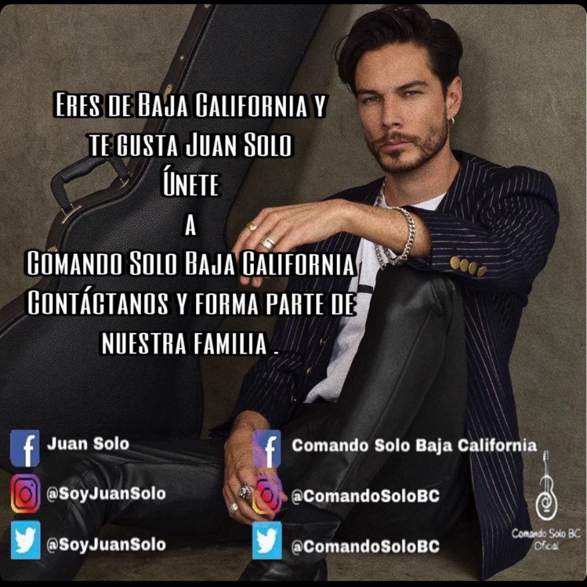 ComandoSoloBC's tweet photo. Eres de #BajaCalifornia y te gusta la #música de #JuanSolo ?
Te estamos buscando 😍🙌🏼✨
Únete a #ComandoSoloBC y disfruta junto a nosotras la #música de nuestro favorito @soyjuansolo ❤️ https://t.co/EfqO9bXYin