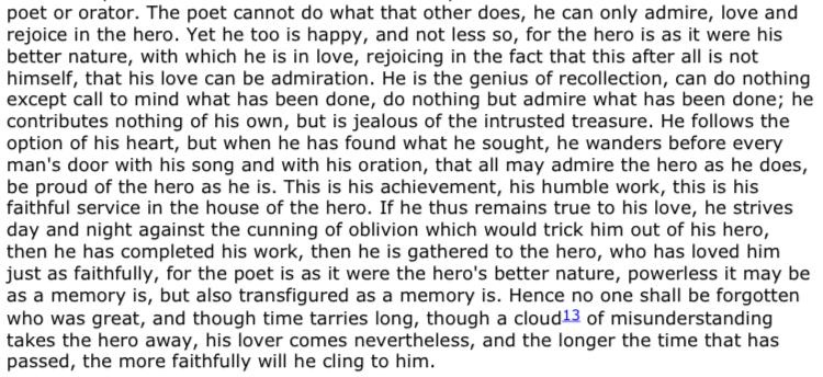 efuchs88's tweet photo. Kirkegaard describing the poet-hero relationship; can’t help but see R’ Nosson zy”a so beautifully captured in these words https://t.co/PlB4FLIHQh