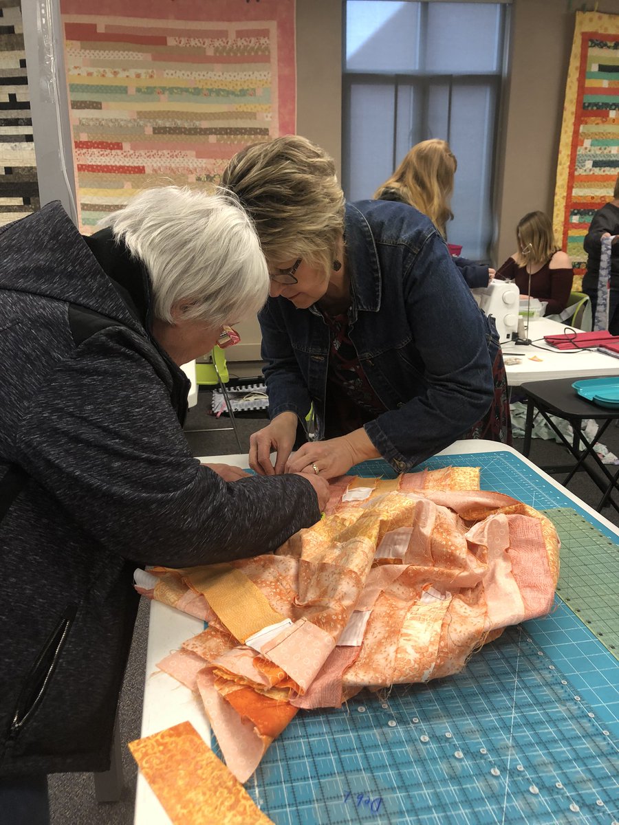 LaVelleMath's tweet photo. It’s not only the students learning things today! Even the quilting ladies are teaching each other new things. #IFAJTerm2020 #IFACadetPride https://t.co/9o20cdcZBH
