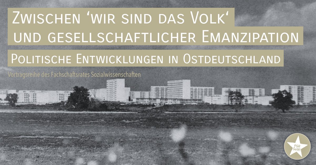 Vortrag am Donnerstag, 9.01.:

Rechtspopulismus und ostdeutsche Mentalitätslagerungen (Felix Schilk, TU Dresden). 
19 Uhr, ZHG 002

Den Ankündigungstext gibt es wie immer auf Facebook:
facebook.com/events/7963497…