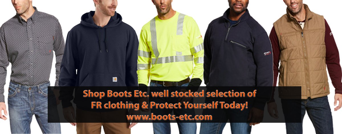 Shop Flame Resistant Jeans, Outerwear, Shirts <a href="/BootsEtc/">Boots Etc.</a> #AriatWorkFR #CarharttFR #BulwarkFR #RascoFR #WranglerFR