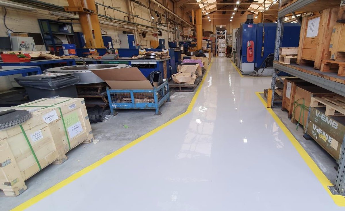 PolycoteUK's tweet image. Great start to 2020 for #Polycote!
⚒️425sqm of concrete was diamond ground
⚒️areas primed using OT #epoxy primer
⚒️walkways reinstated with #Flortex epoxy high build 
⚒️traffic yellow &amp;amp; green lines added
 ⚒️forklift safety signs &amp;amp; zebra crossing

#flooring #floorexperts