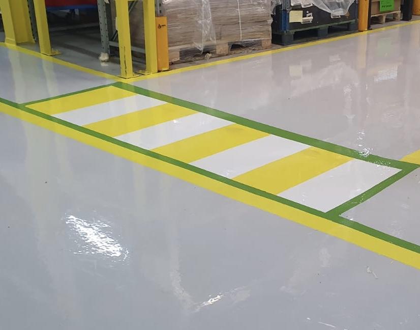 PolycoteUK's tweet image. Great start to 2020 for #Polycote!
⚒️425sqm of concrete was diamond ground
⚒️areas primed using OT #epoxy primer
⚒️walkways reinstated with #Flortex epoxy high build 
⚒️traffic yellow &amp;amp; green lines added
 ⚒️forklift safety signs &amp;amp; zebra crossing

#flooring #floorexperts