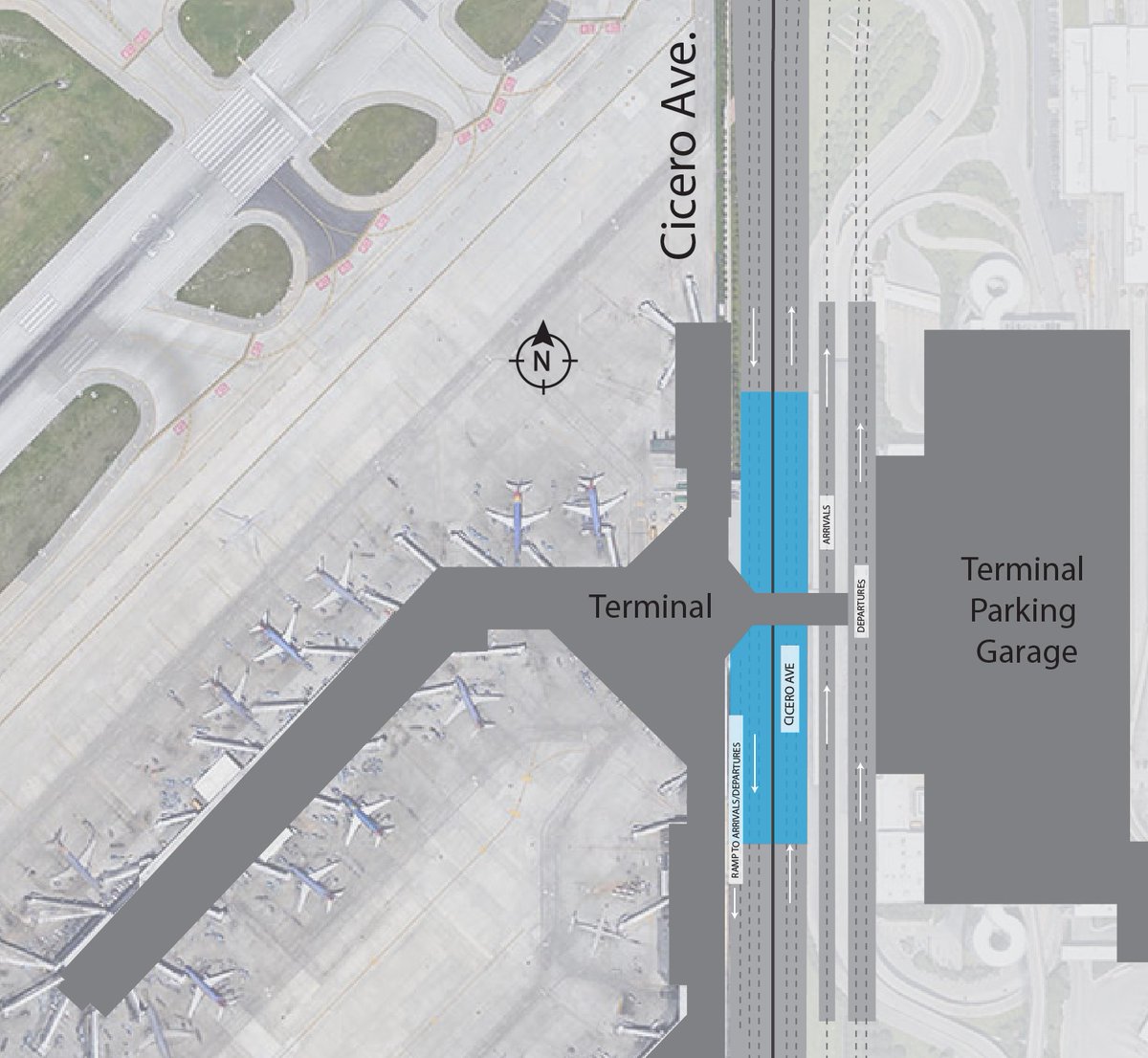 fly2midway's tweet photo. Travel Alert: Lane closures on Cicero near MDW for construction of #MDWMOD bridge expansion. Allow extra travel time. Two lanes will remain open at all times. See road signs for current info. https://t.co/eyhcgpzFiR. https://t.co/q3ueu2pLza