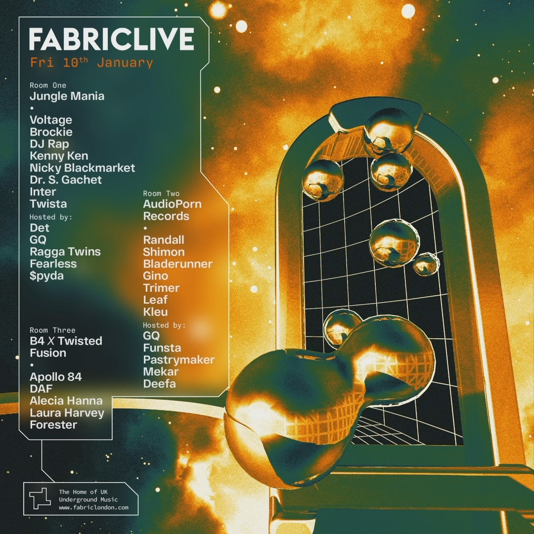 WEEKEND WATCH #1: This Friday we host Jungle Mania, AudioPorn Records and B4 x Twisted Fusion at FABRICLIVE 🔥
Tickets available on the door from 11pm // £10 off after 3am // final advance: fabricldn.co/srwrvd