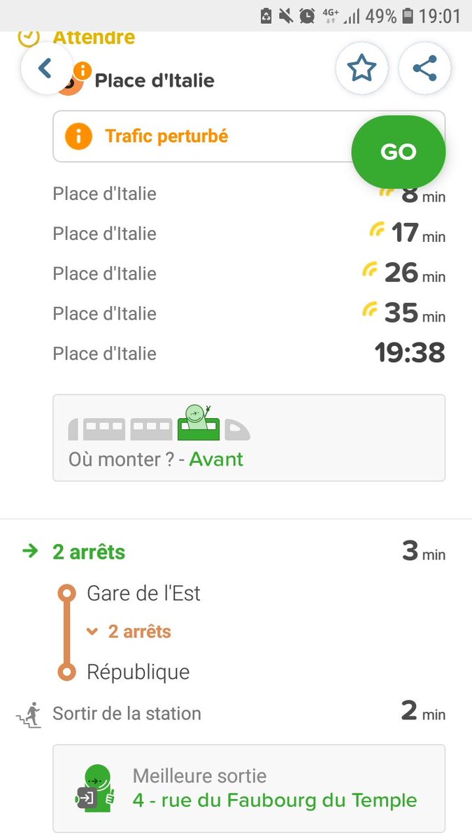 LunarParks's tweet photo. Attention @Citymapper, aujourd'hui l'appli dit que république et gare de l'est sont ouvertes sur la 5 alors que non 😉  (et sinon, merci pour votre super job pendant la grève ! 👌) https://t.co/wXrLETF2UM