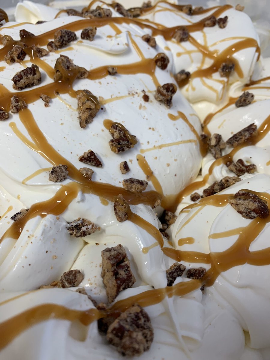 January’s Family Favourites Ice Cream Club exclusive flavours ! Pralines &amp; Cream- our sweet cream base studded with pralines &amp; a gooey caramel ribbon throughout !