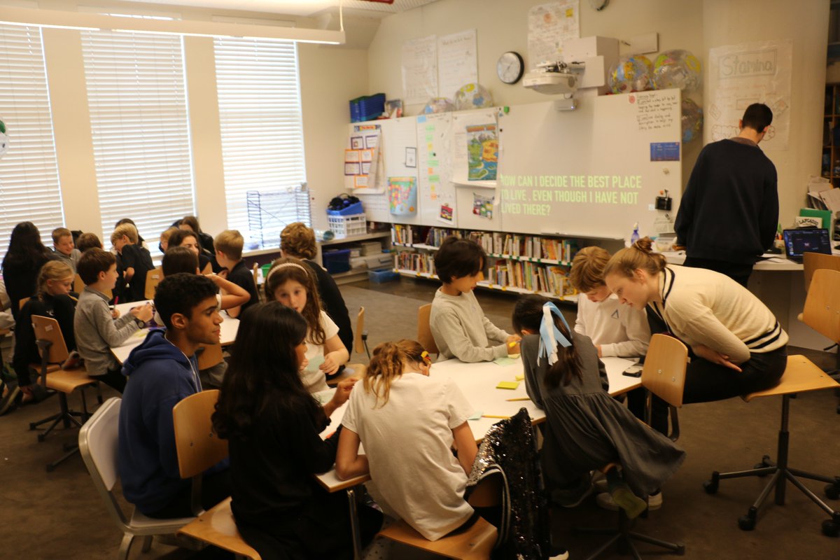 D4iNYC's tweet photo. Third graders working hard in the continuation of the design challenge! This is the second out of the 3 total design challenges with this class. The question was: How might where we live affect how we live? ⚡️#designthinking #designforchange #prototyping #d4i #designforimpact https://t.co/OJf1ElofrM