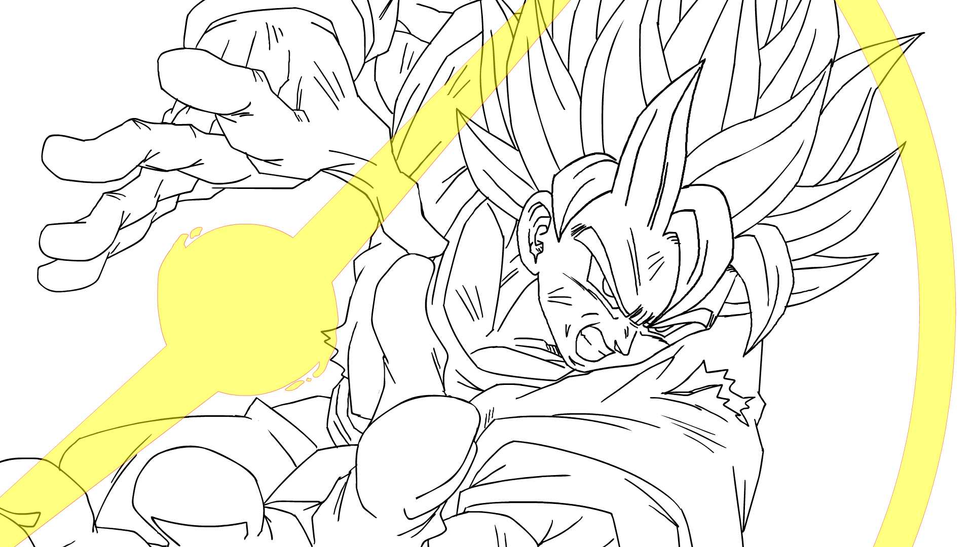 Goku Kamehameha Coloring Pages Poster Dragon Ball Z Sangoku Kamehameha