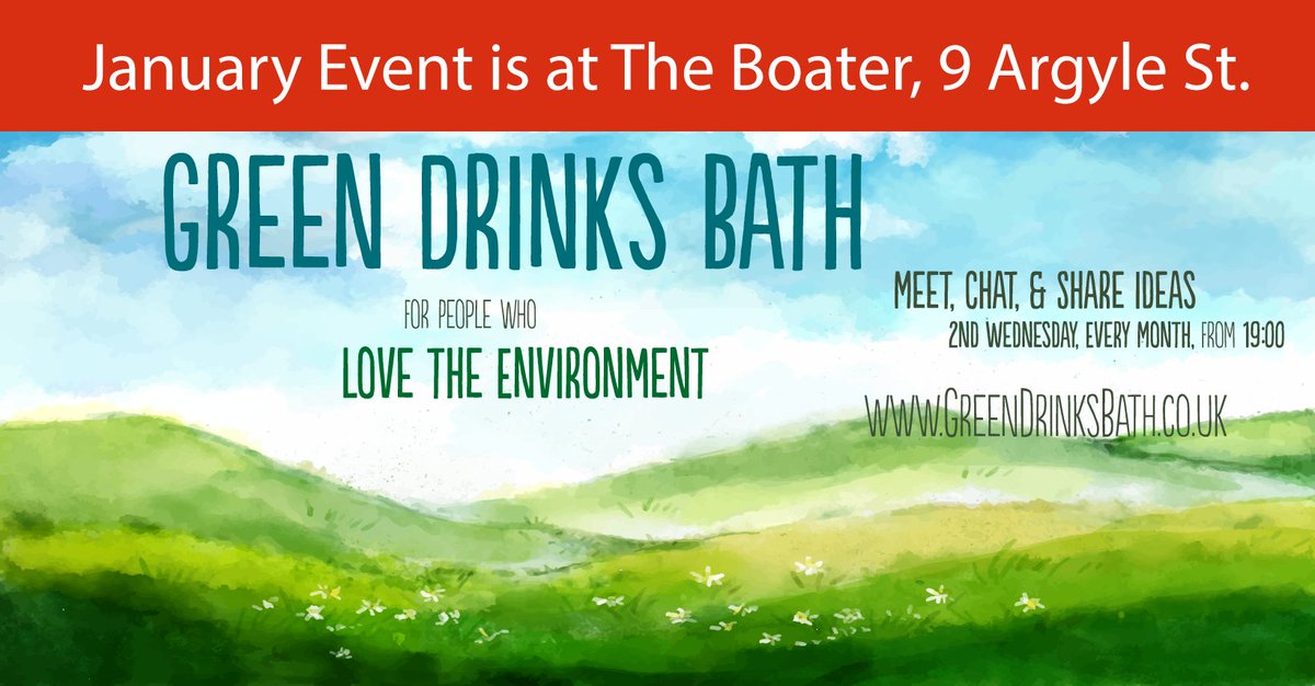 GreenVipul's tweet image. Green Drinks is at The Boater for January

Join our relaxed social if you've a passion for environment, sustainability, &amp;amp; wildlife.

@TheBoaterBath @EcojamBath @GreenBathNES @MoreTreesBANES @avonwt @WildWalcot @FACEclimate @bright_families @bob_combedown- mailchi.mp/1b98e3a61f34/g…