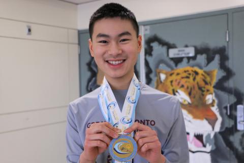 YRDSB's tweet photo. Back in May 2019, we introduced you to 1 of our students who took the Special Olympics by storm winning 4 medals in speed skating @ his first games!

Ezekiel now has his sights set on adding more hardware to his collection at the National Games in 2 months https://t.co/4qJOAXkhLh https://t.co/mpBlAdwgbd
