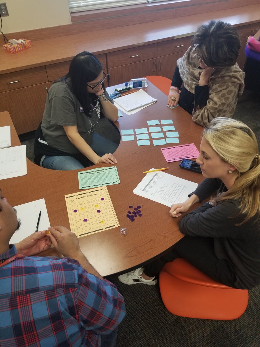 Lblouin9's tweet photo. HME Math teachers learning new math stations to bring back to students #HandsOnLearning @HousmanElem https://t.co/1SVmFv4dH5