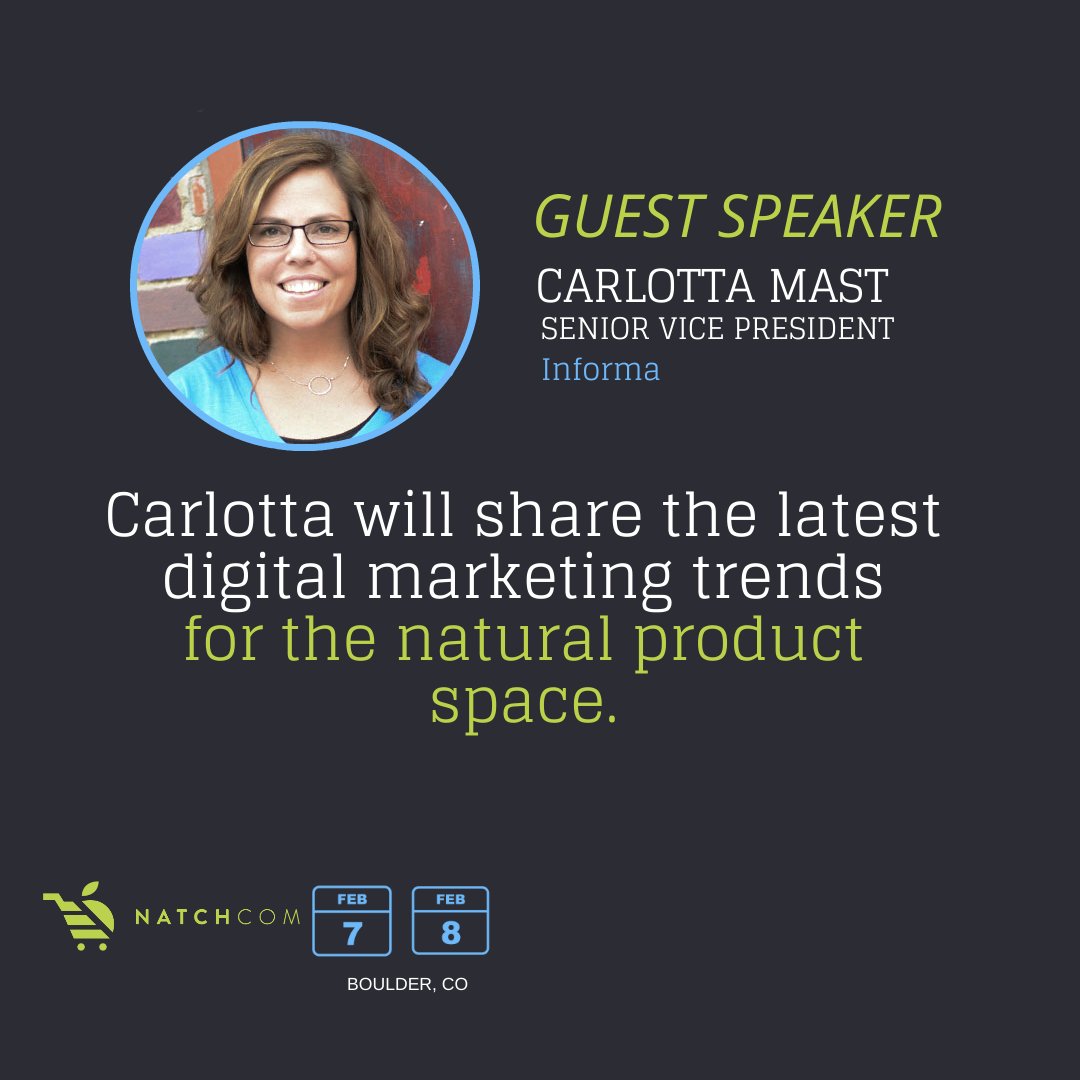 Carlotta Mast, SVP Content &amp; Insights at <a href="/InformaPLC/">Informa Plc</a> is sharing the latest and greatest research on #naturalbrands &amp; consumer behavior at February's event!